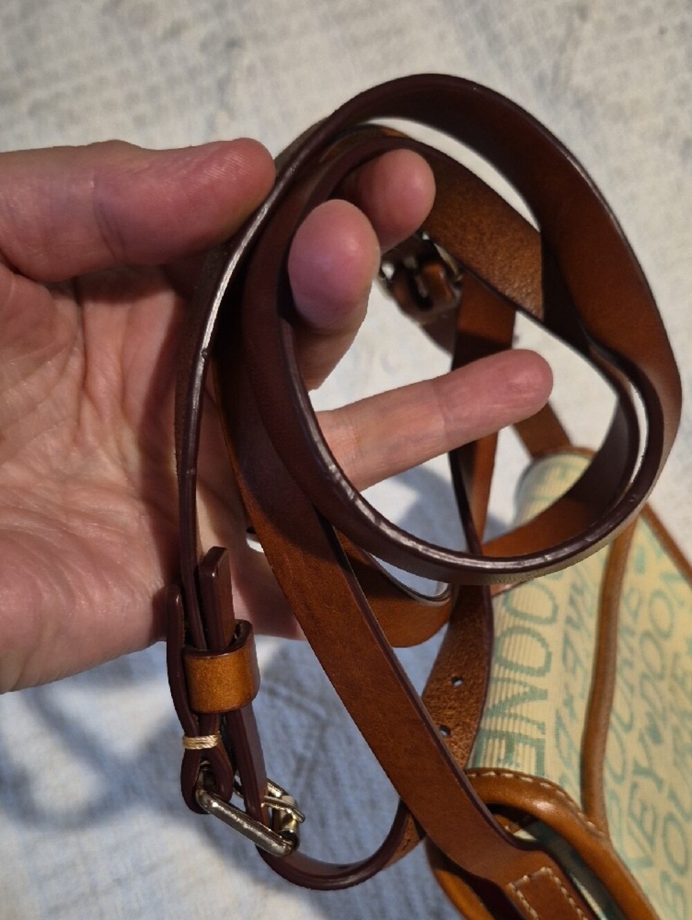 Vintage Dooney & Bourke Mint Doodle Monogram Mini Crossbody Bag - Picture 5 of 13